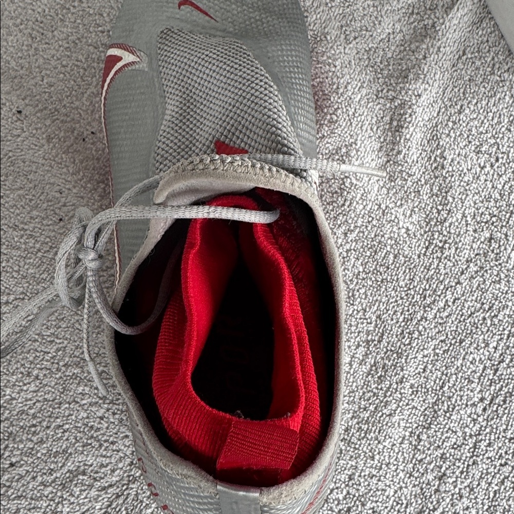 Nike Vapor 360PRO football cleats men size 12 Silver and Red Athletic Shoes - Picture 8 of 13